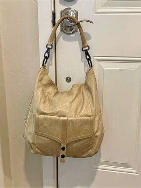 Rebecca Minkoff Cream Leather Hobo Shoulder Bag